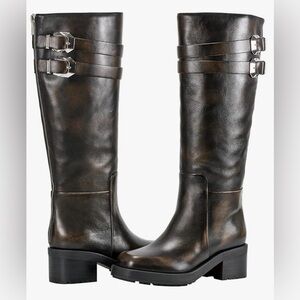Marc Fisher Dariya Knee High Riding Boot Dark Brown Sz 10